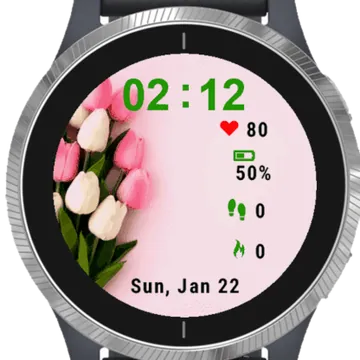Bouquet Tulips Garmin watch face preview