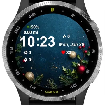 Branches Ornaments Garmin watch face preview