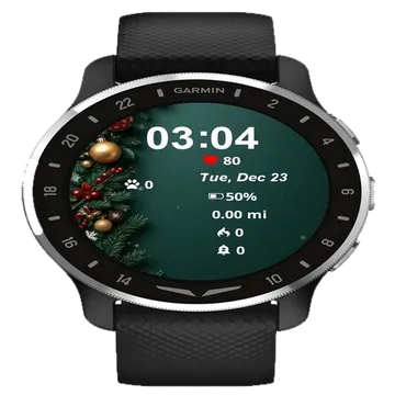 Branches Ornaments Garmin watch face preview