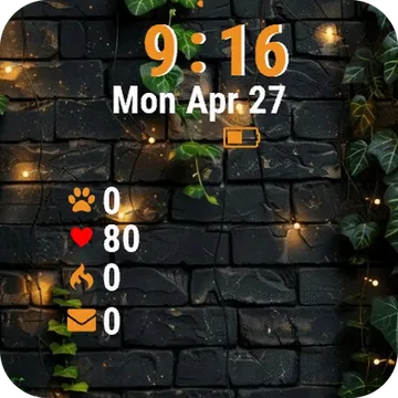 Brick Wall Ivy Leaves Garmin watch face preview