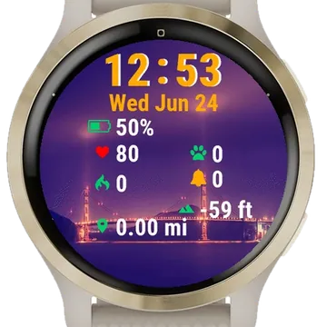 Bridge Lit Up Night Garmin watch face preview