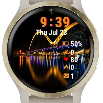 Bridge Lit Up Night Garmin watch face preview