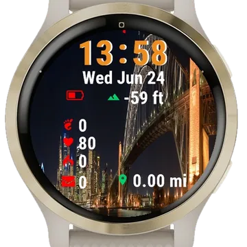 Bridge Over Body Water Garmin watch face preview