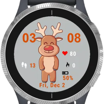 Brother Reindeer Garmin watch face preview