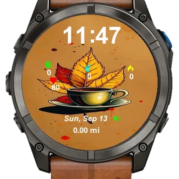 Brown Background Cup Coffee Garmin watch face preview