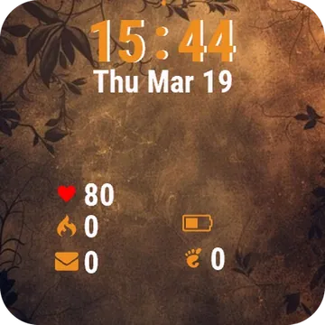 Brown Leaves Garmin watch face preview