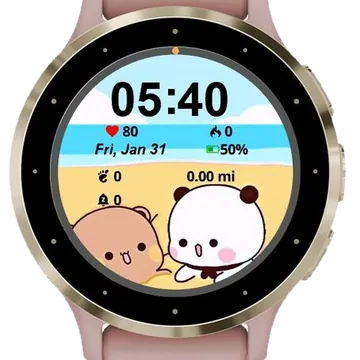 Bubu and Dudu on Beach Garmin watch face preview