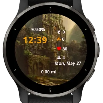 Building with Tree Growing Garmin watch face preview