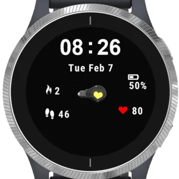 Bulb Heart Garmin watch face preview