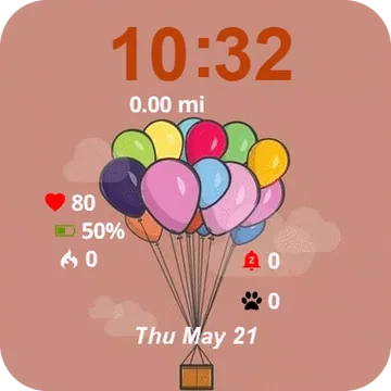 Bunch Balloons Garmin watch face preview