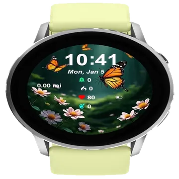 Bunch Butterflies Garmin watch face preview