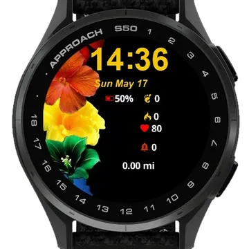 Bunch Colorful Flowers Garmin watch face preview