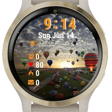 Bunch Hot Air Balloons Garmin watch face preview