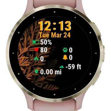 Bunch Leaves Garmin watch face preview