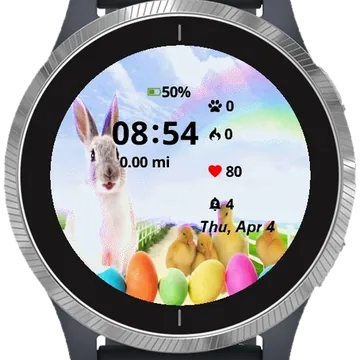 Bunnies and chickens Garmin watch face preview