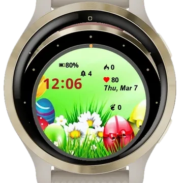 Bunny Easter Eggs Garmin watch face preview