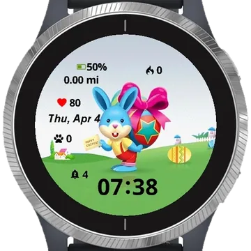 Bunny Happy Easter Garmin watch face preview