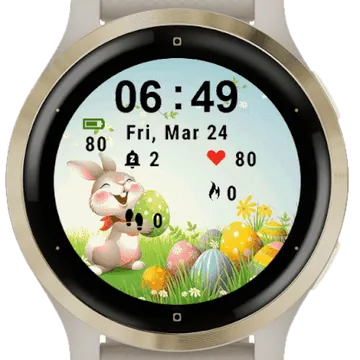 Bunny With Eggs Garmin watch face preview