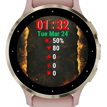 Burning Piece Paper Garmin watch face preview