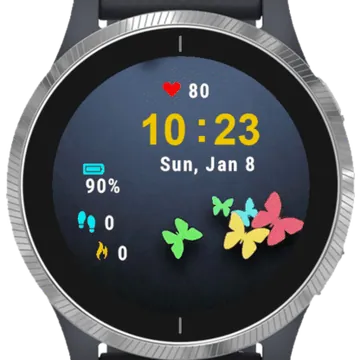 Butterflies Garmin watch face preview