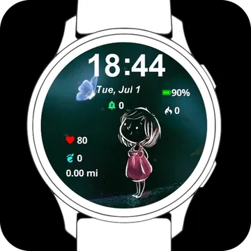 Butterfly and Girl Garmin watch face preview