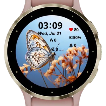 Butterfly Beautiful Nature Garmin watch face preview