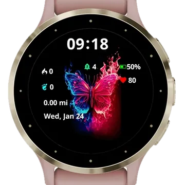 Butterfly Color Day Garmin watch face preview
