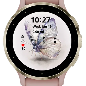 Butterfly Digital Illustration Garmin watch face preview