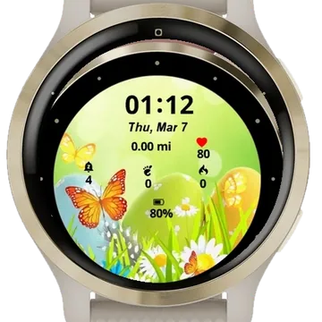 Butterfly Easter Eggs Garmin watch face preview