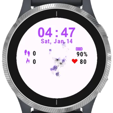 Butterfly Flower Garmin watch face preview