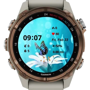 Butterfly Flower Garmin watch face preview