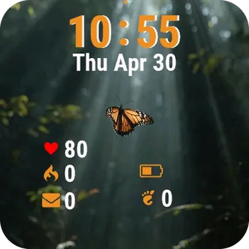 Butterfly Fly Away Garmin watch face preview
