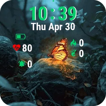 Butterfly Flying in Forest Garmin watch face preview