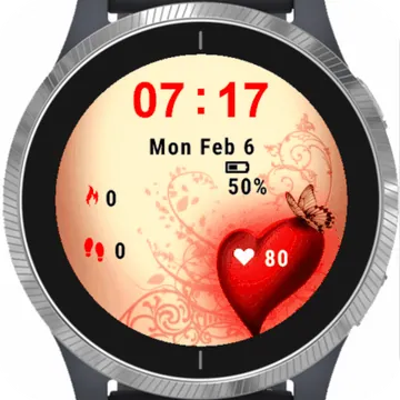 Butterfly Heart Garmin watch face preview