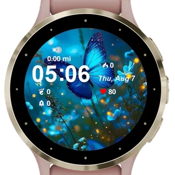 Butterfly Landscape Garmin watch face preview