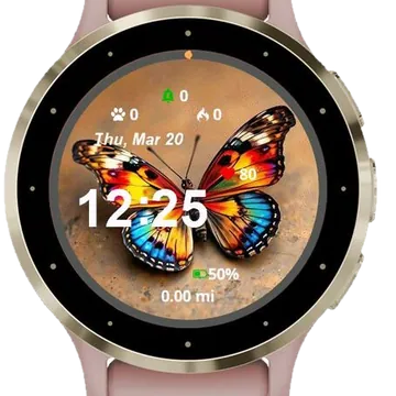 Butterfly Landscape Garmin watch face preview