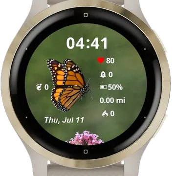 Butterfly Little Flowers Garmin watch face preview