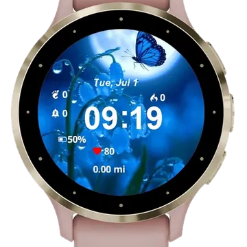 Butterfly Nature Garmin watch face preview
