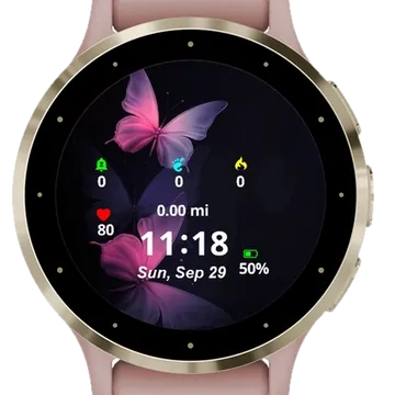 Butterfly Purple Garmin watch face preview