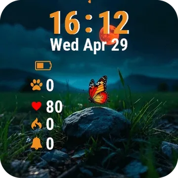 Butterfly Sitting on the Rock Garmin watch face preview