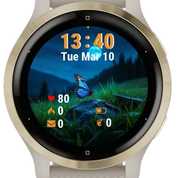 Butterfly Sitting Garmin watch face preview