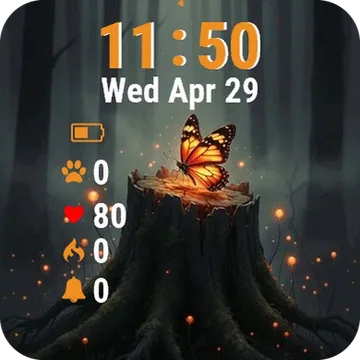Butterfly Stump Woods Garmin watch face preview