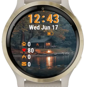 Cabin Sits Shore Lake Garmin watch face preview