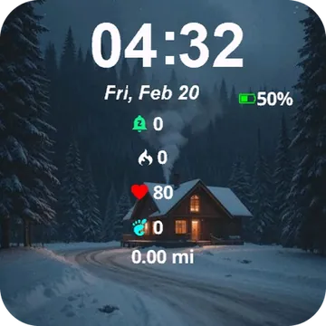 Cabin Snow Light It Garmin watch face preview