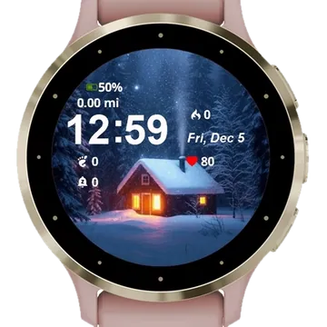 Cabin Snow Star Above It Garmin watch face preview