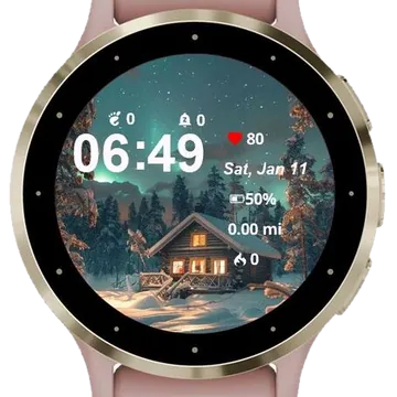 Cabin Winter Garmin watch face preview