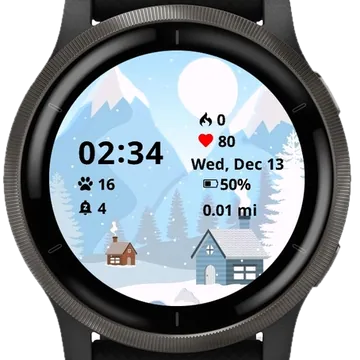 Cabins by the mountains Garmin watch face preview