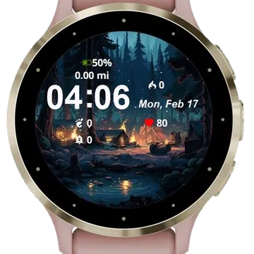 Camping Landscape Garmin watch face preview