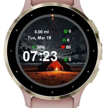 Camping Mountain Garmin watch face preview