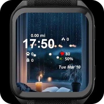 Candle Book Window Sing Garmin watch face preview